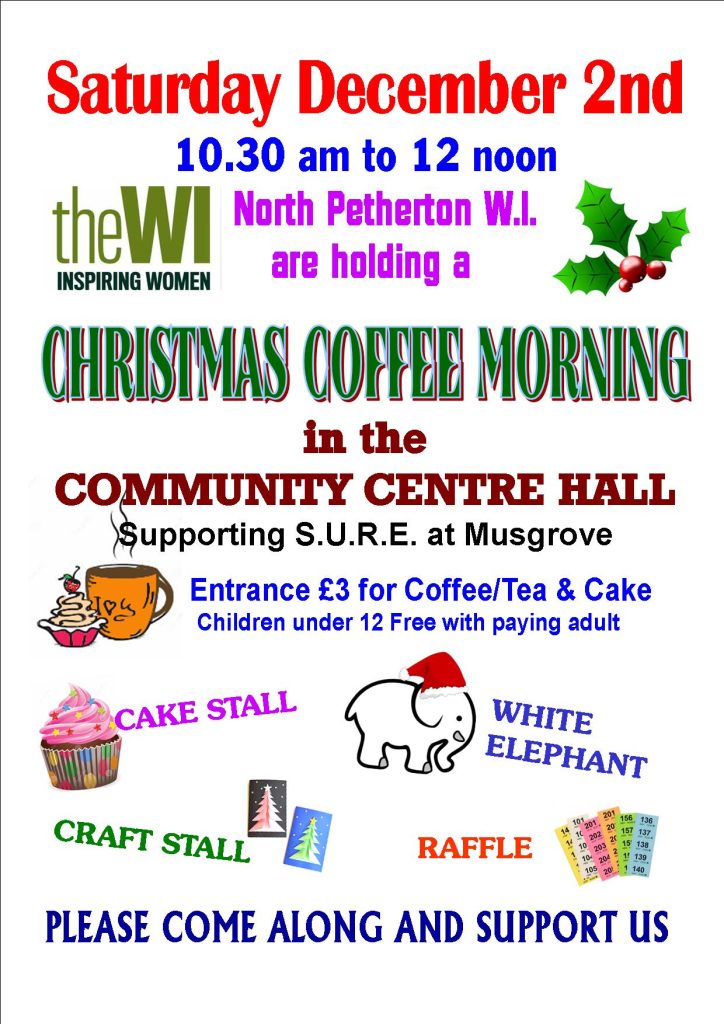 North Petherton W.I. Christmas Coffee Morning 2nd December