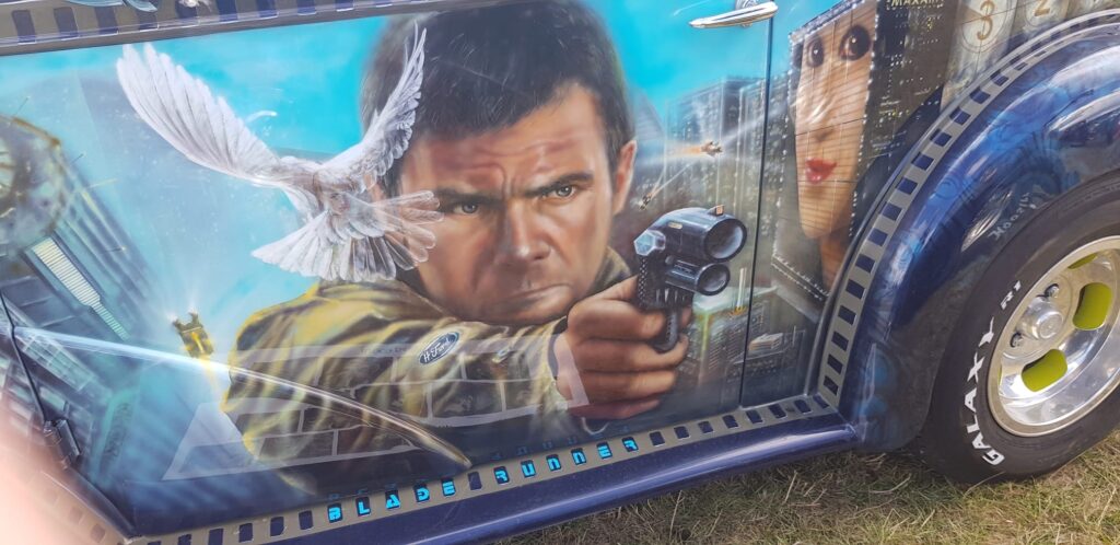 One of the airbrushed cars at the Blue Ridge Runners event