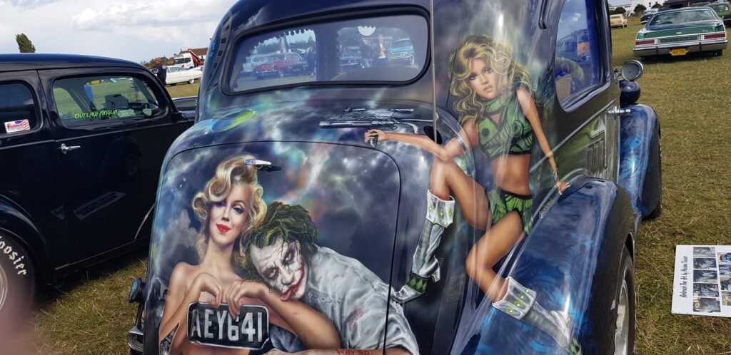One of the airbrushed cars at the Blue Ridge Runners event