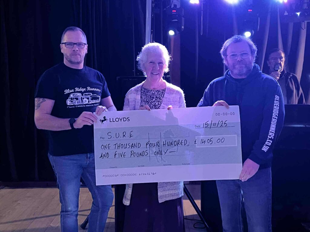 Blue Ridge Runners cheque presentation 